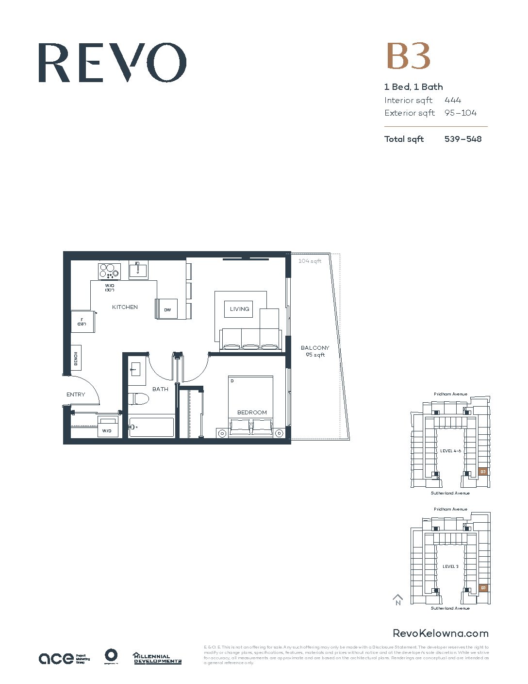 1 bed:1 bath3